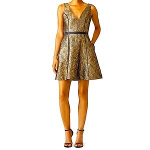 Gold leaf jacquard Nha Khanh dress - like new, size XS